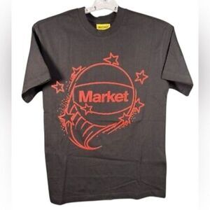 NWT MARKET Unisex Black Short Sleeve Graphic Tee Shirt Basketballl Logo - Size S